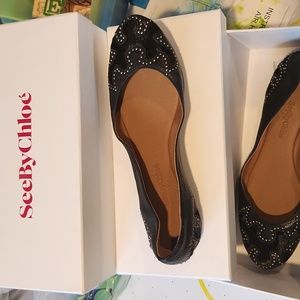 Nib see by Chloe black flat sz 39.5